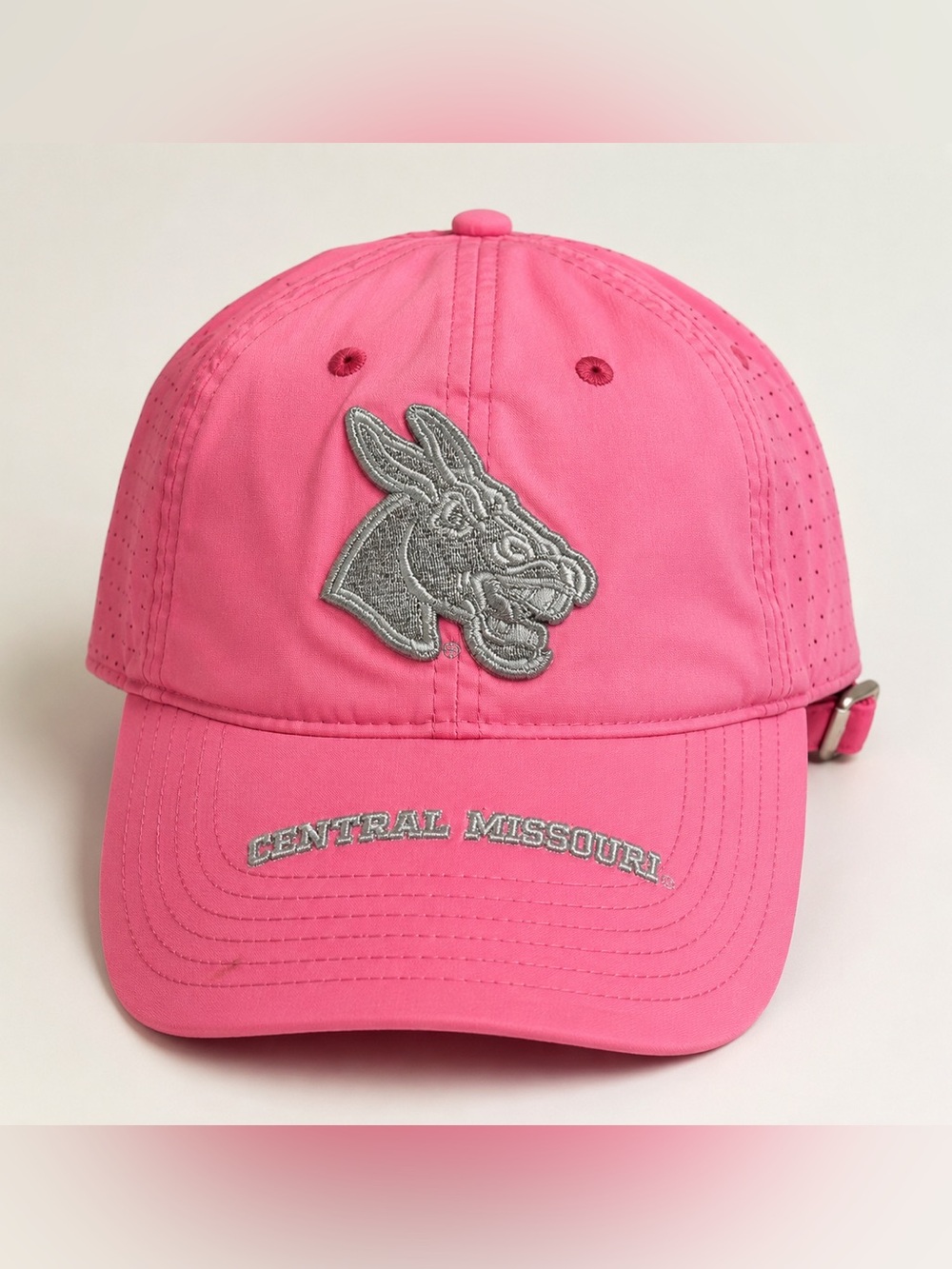 Central Missouri Mules Pink Performance Adjustable Hat Cap Embroidered